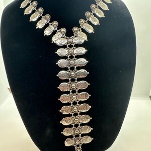 Chicos Western Ethnic Lariat Silver Tone Necklace